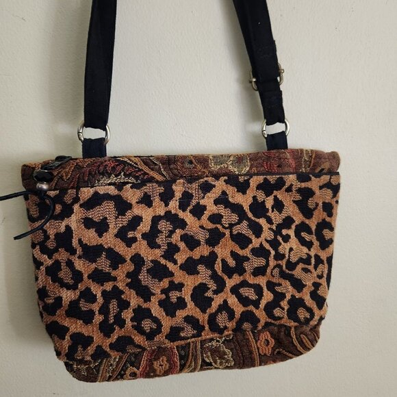 Connie Gunderson California Designer Leopard Tapestry Art to Wear Crossbody Bag - Picture 3 of 10